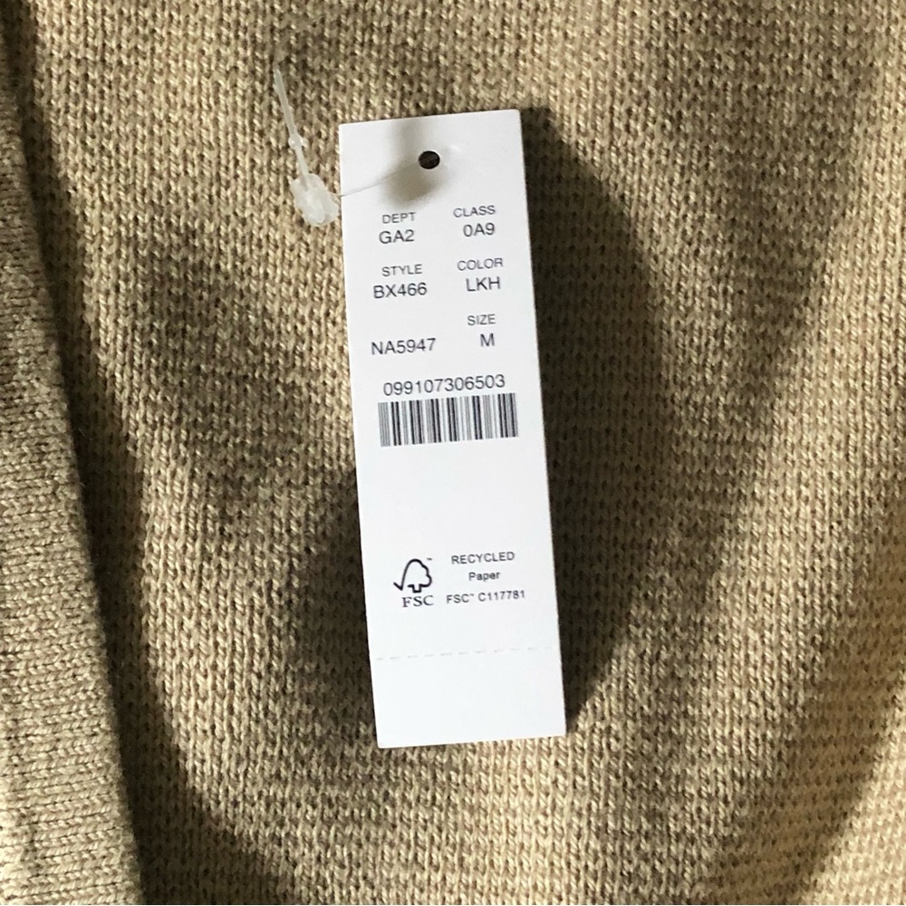 NWT J. Crew long v neck sweater light khaki neutral sz Medium - Picture 7 of 16